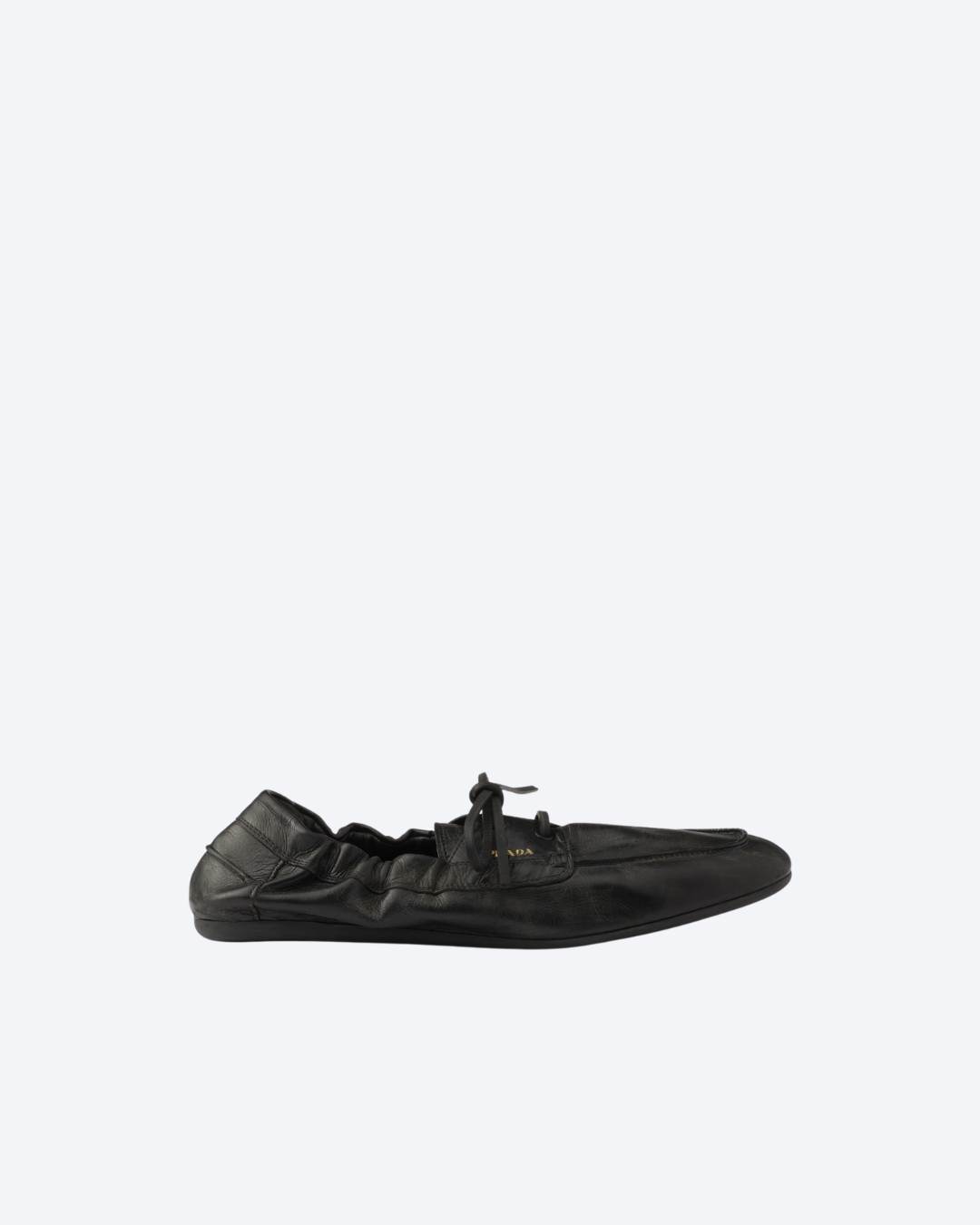 Black Shuffle Antiqued Leather Boat Shoes