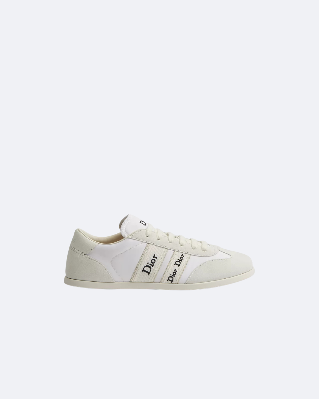 White Suede Ribbon Sneaker