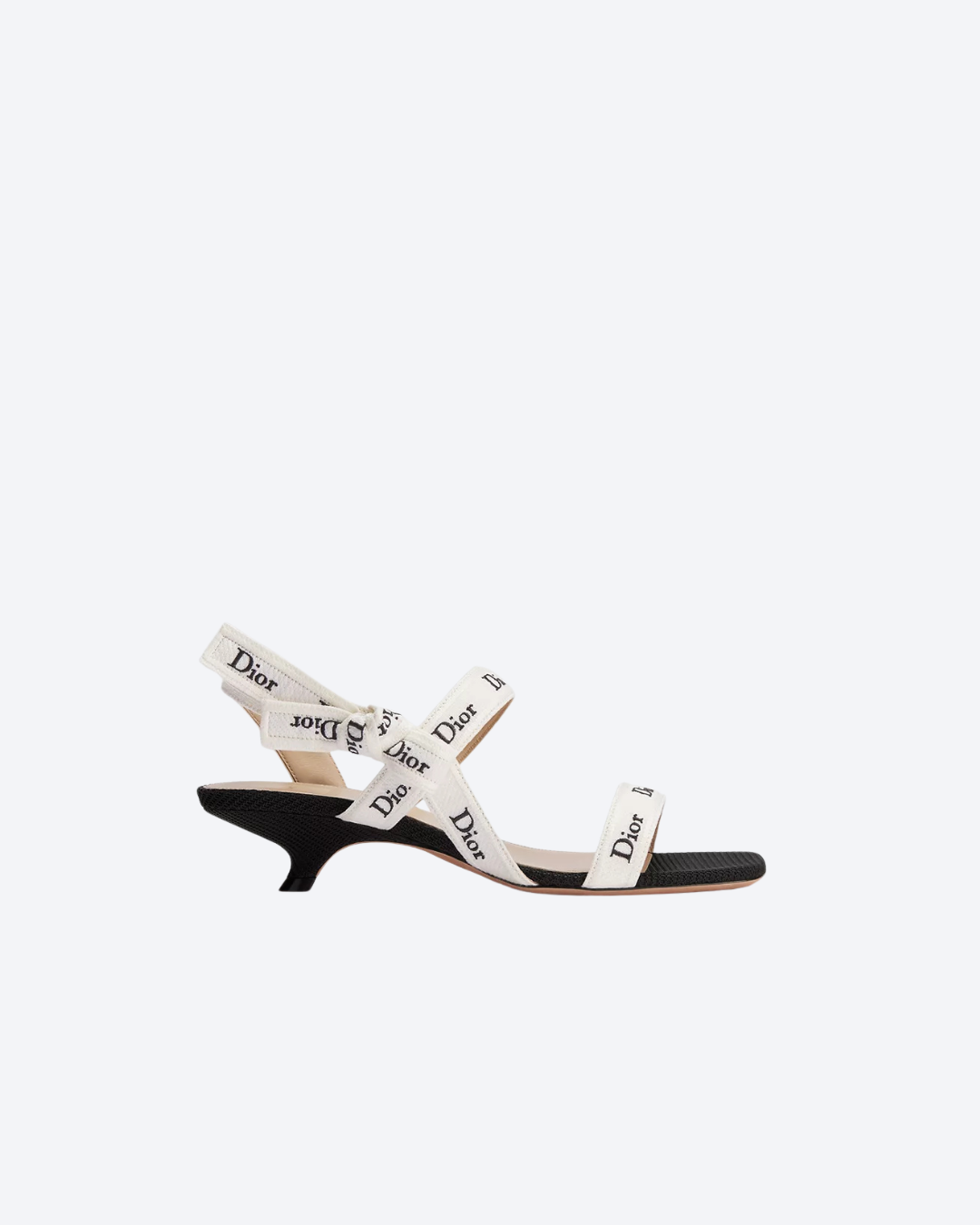 Black Embroidered Cotton Sandal With Straps