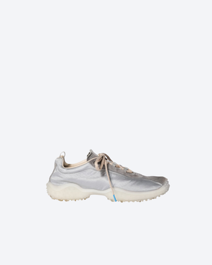 Cloudy Gray Bubble Technical Fabric & Suede Sneakers