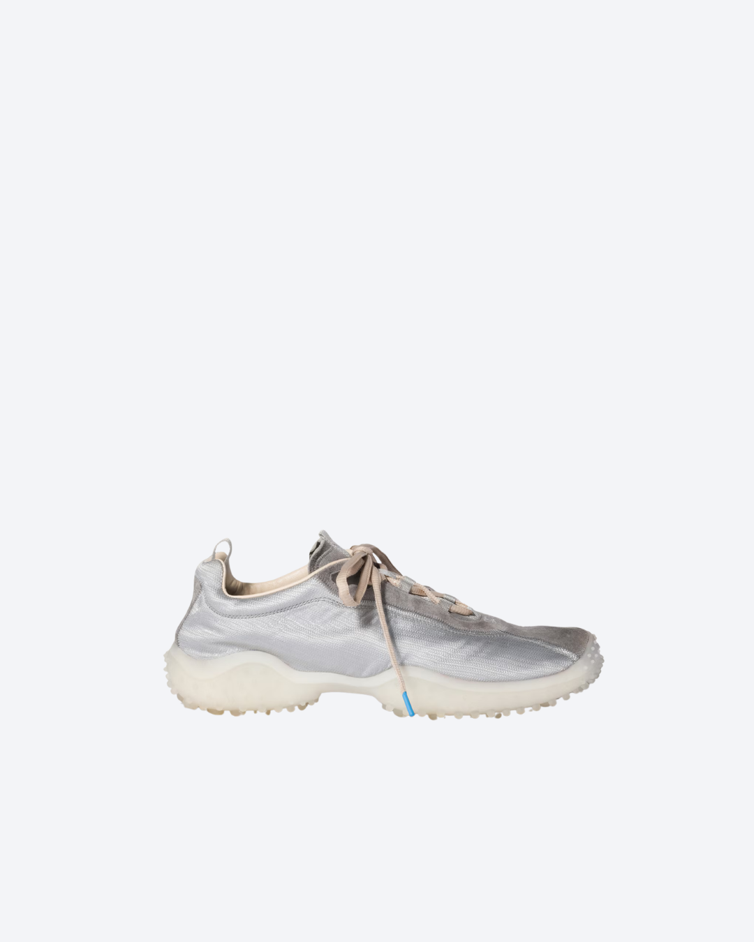 Cloudy Gray Bubble Technical Fabric & Suede Sneakers