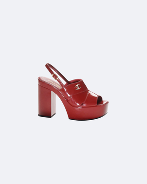 Dark Red C Patent Sandals