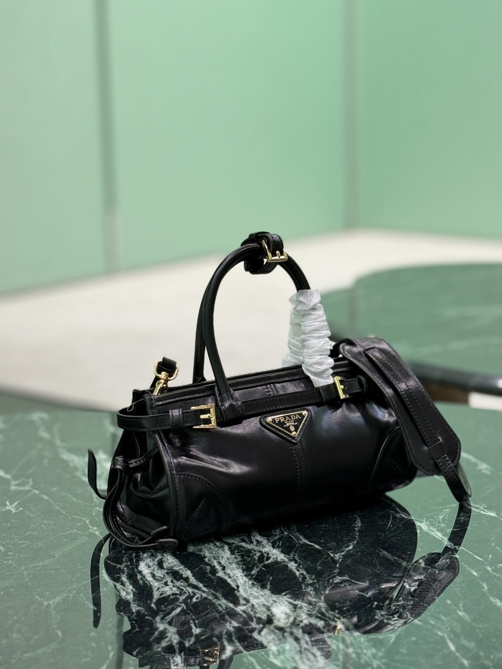 Black Bonnie Mini Leather Shoulder Bag