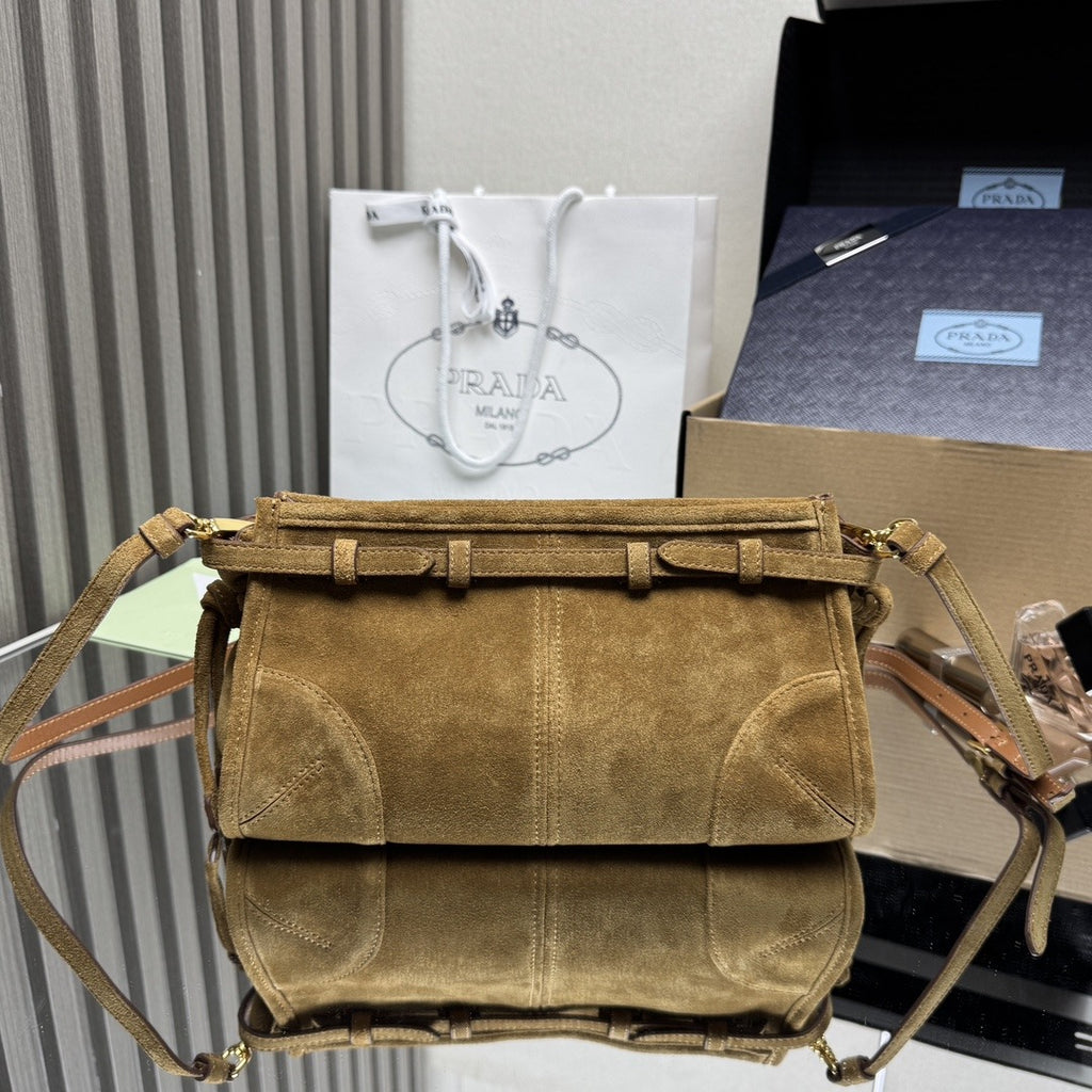 Cinnamon Bonnie Small Suede Shoulder Bag