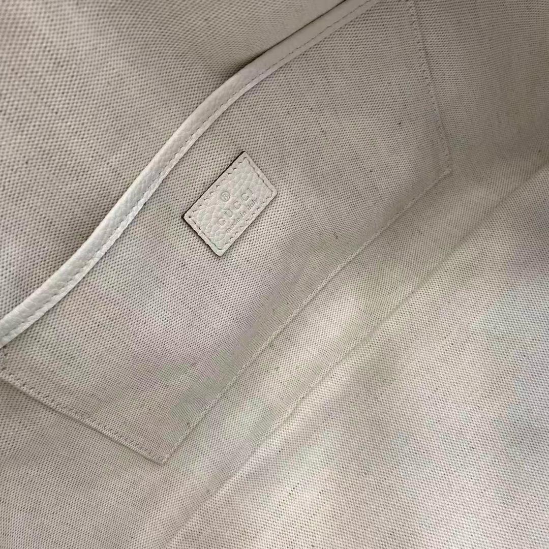 Ivory Leather Half Horsebit Large Shoulder Bag