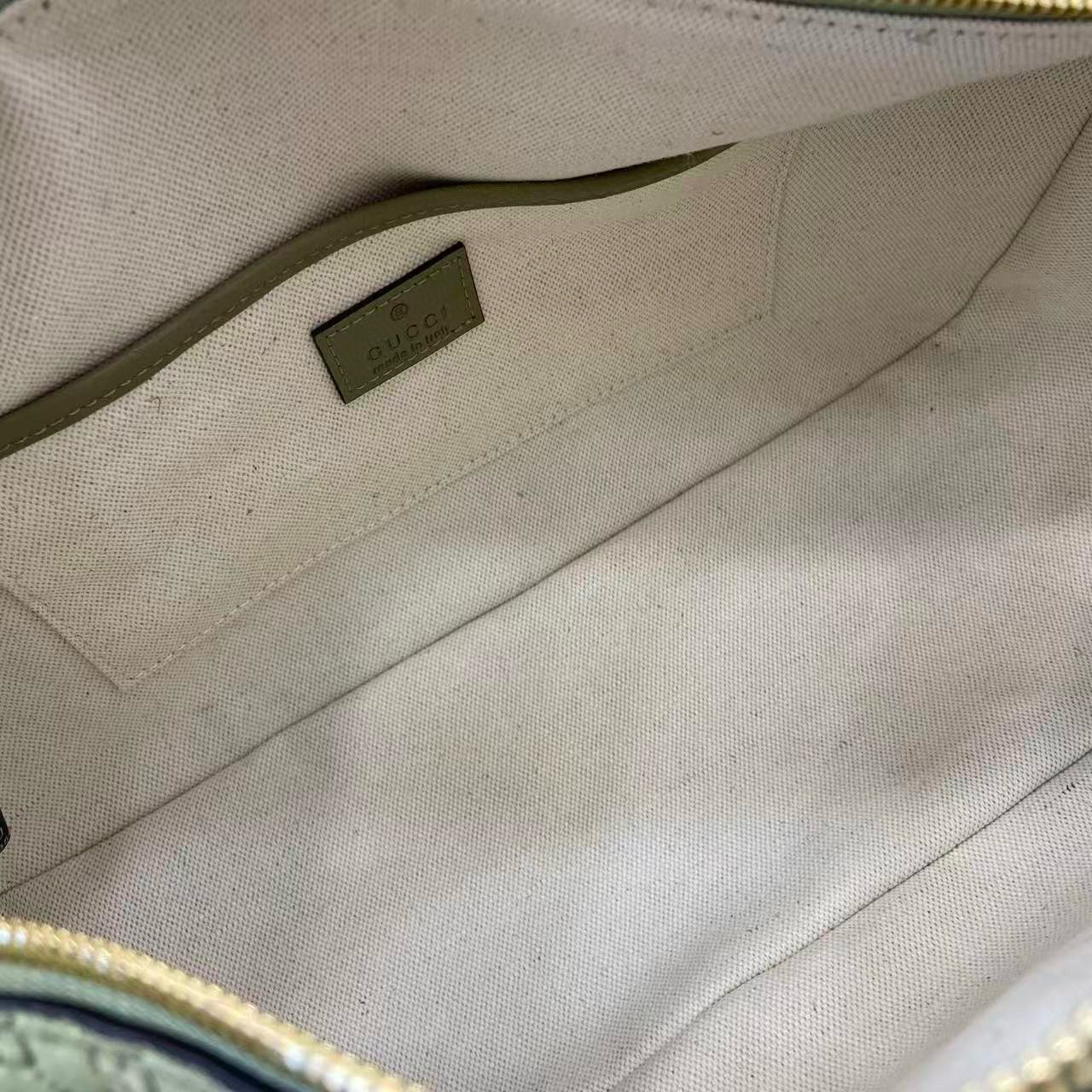 Sage Green Suede Half Horsebit Medium Shoulder Bag