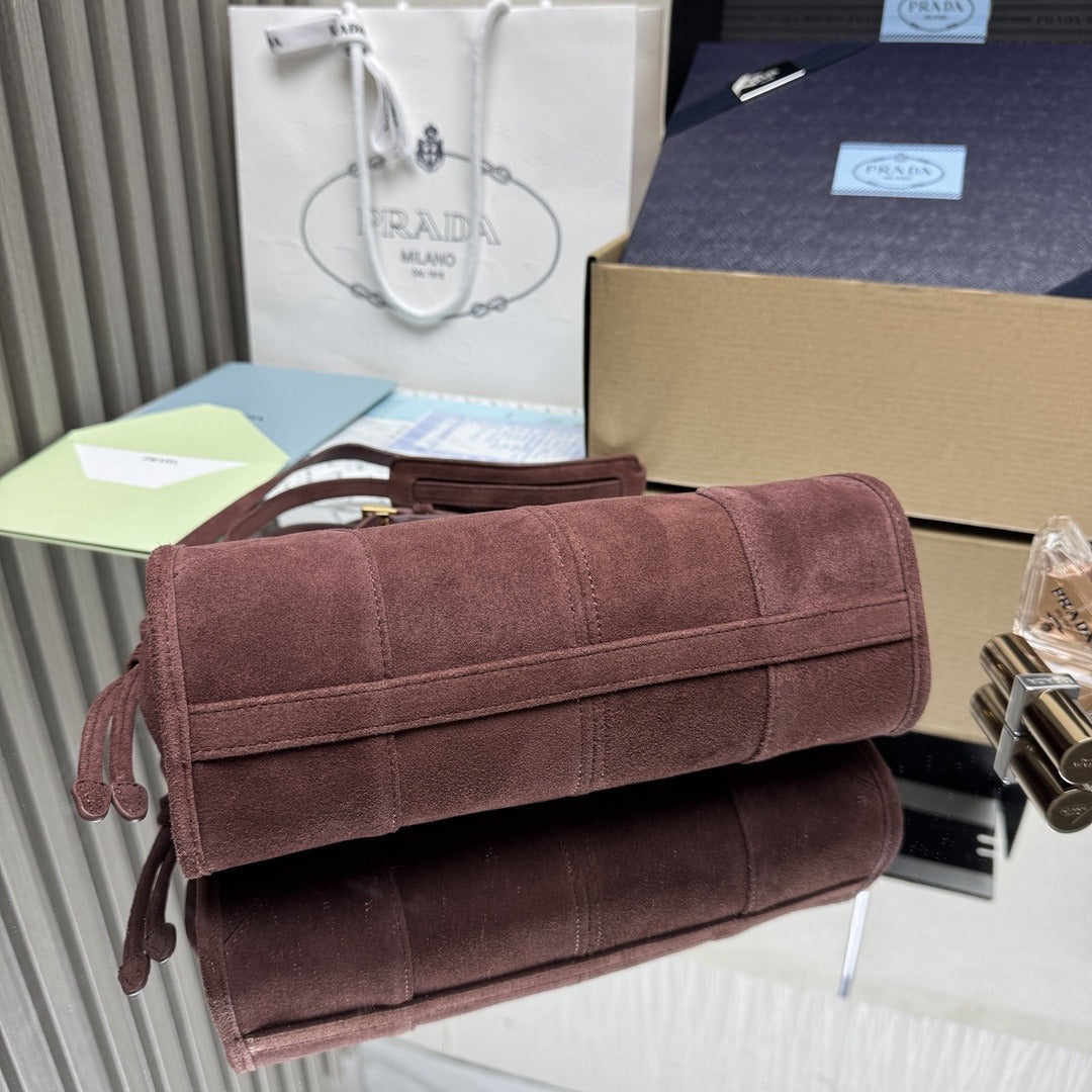 Burgundy Bonnie Small Suede Shoulder Bag