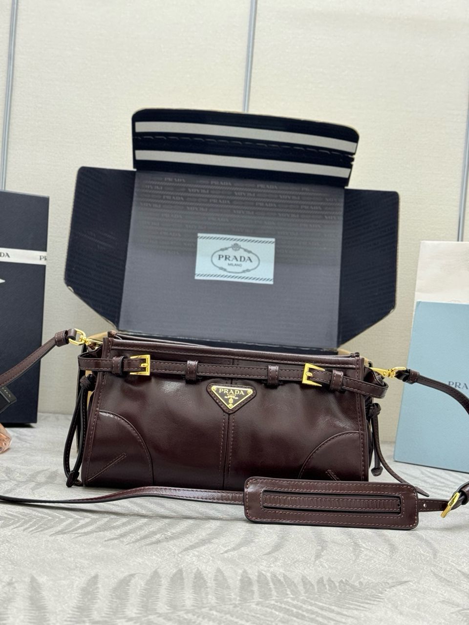 Dark Brown Bonnie Small Leather Shoulder Bag