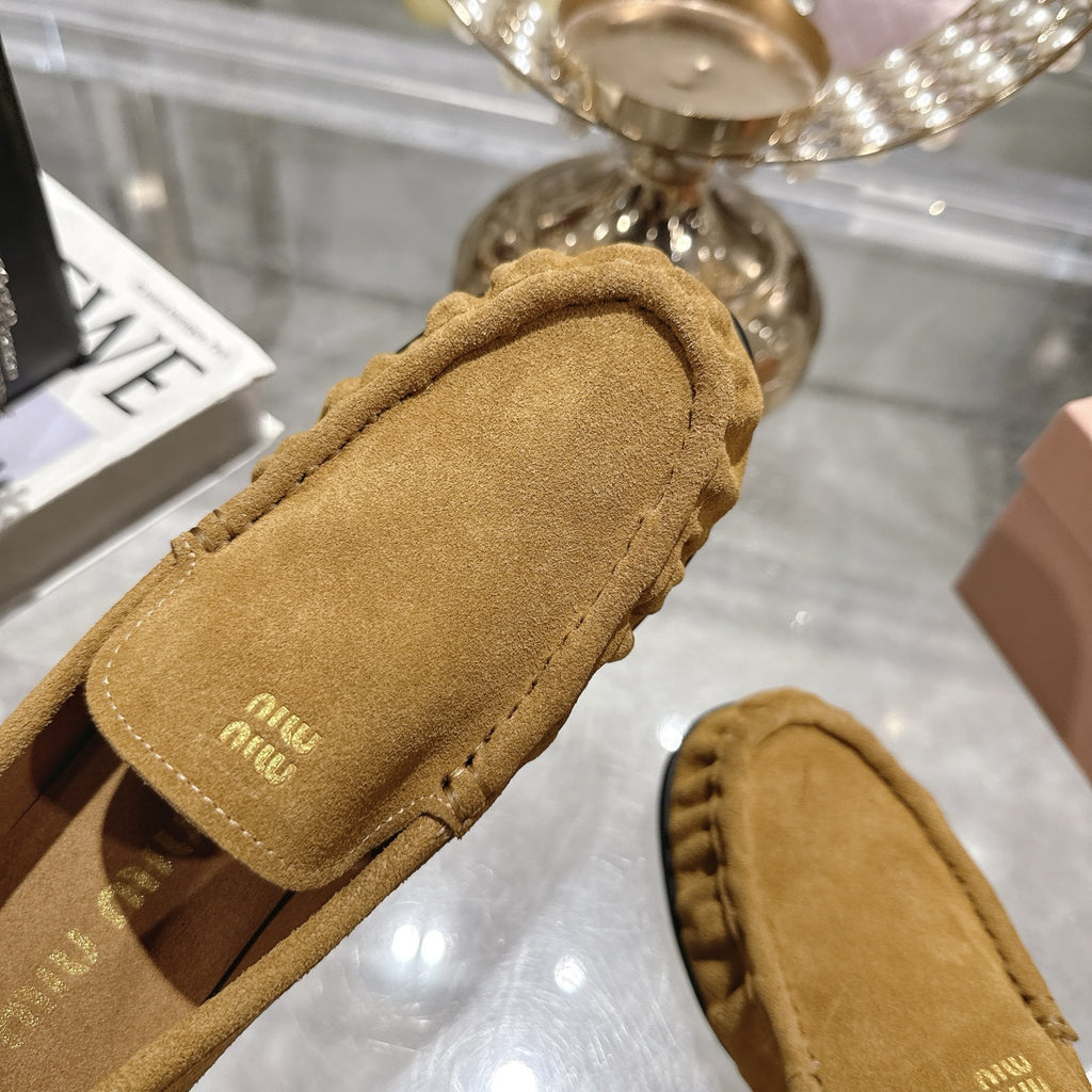 Olive Green Suede Loafers