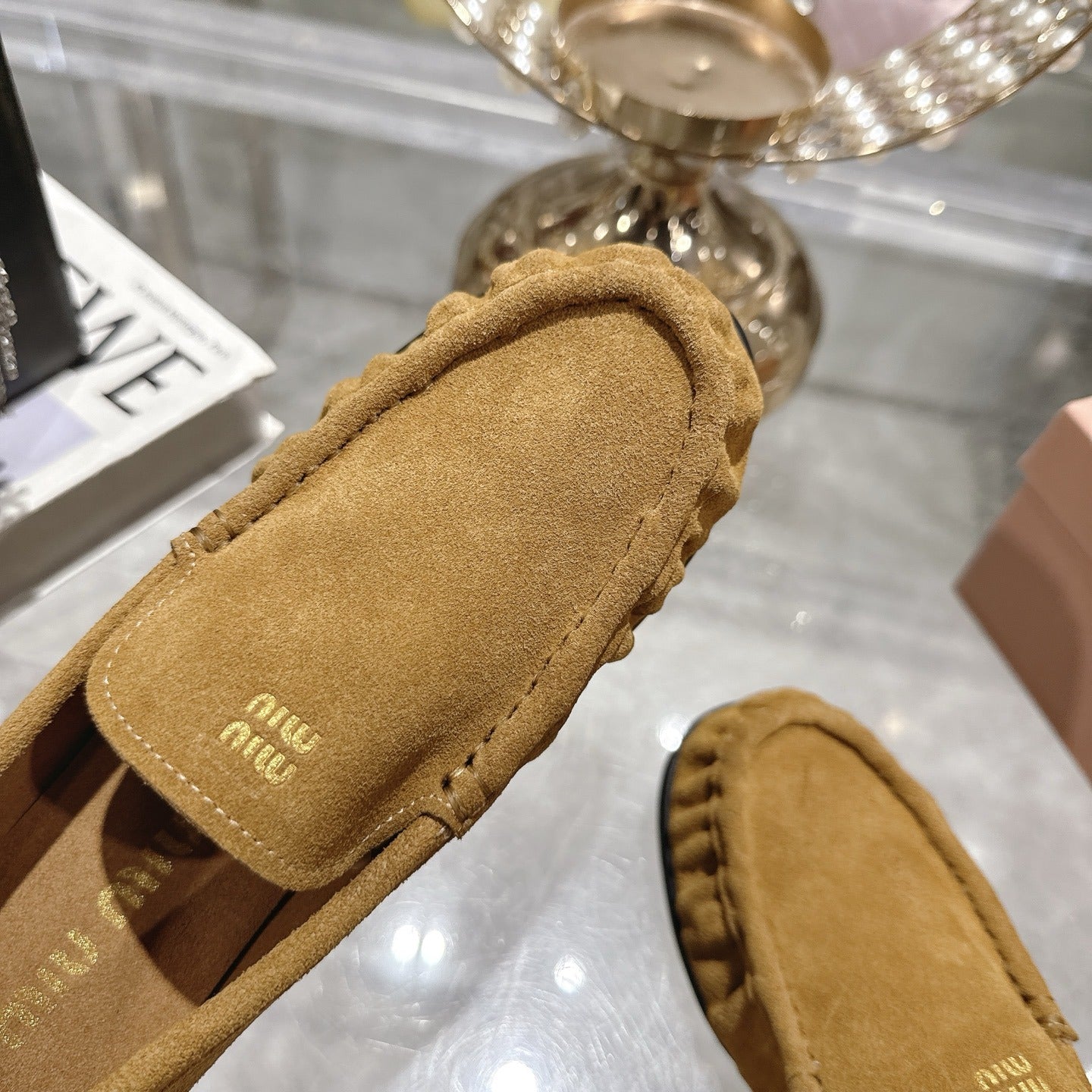 Olive Green Suede Loafers