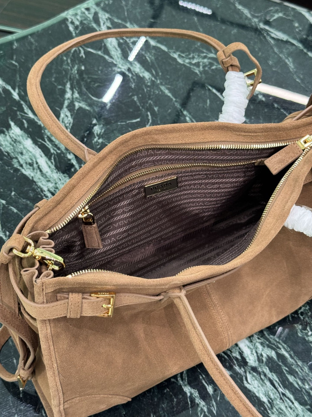 Cinnamon Bonnie Large Suede Handbag