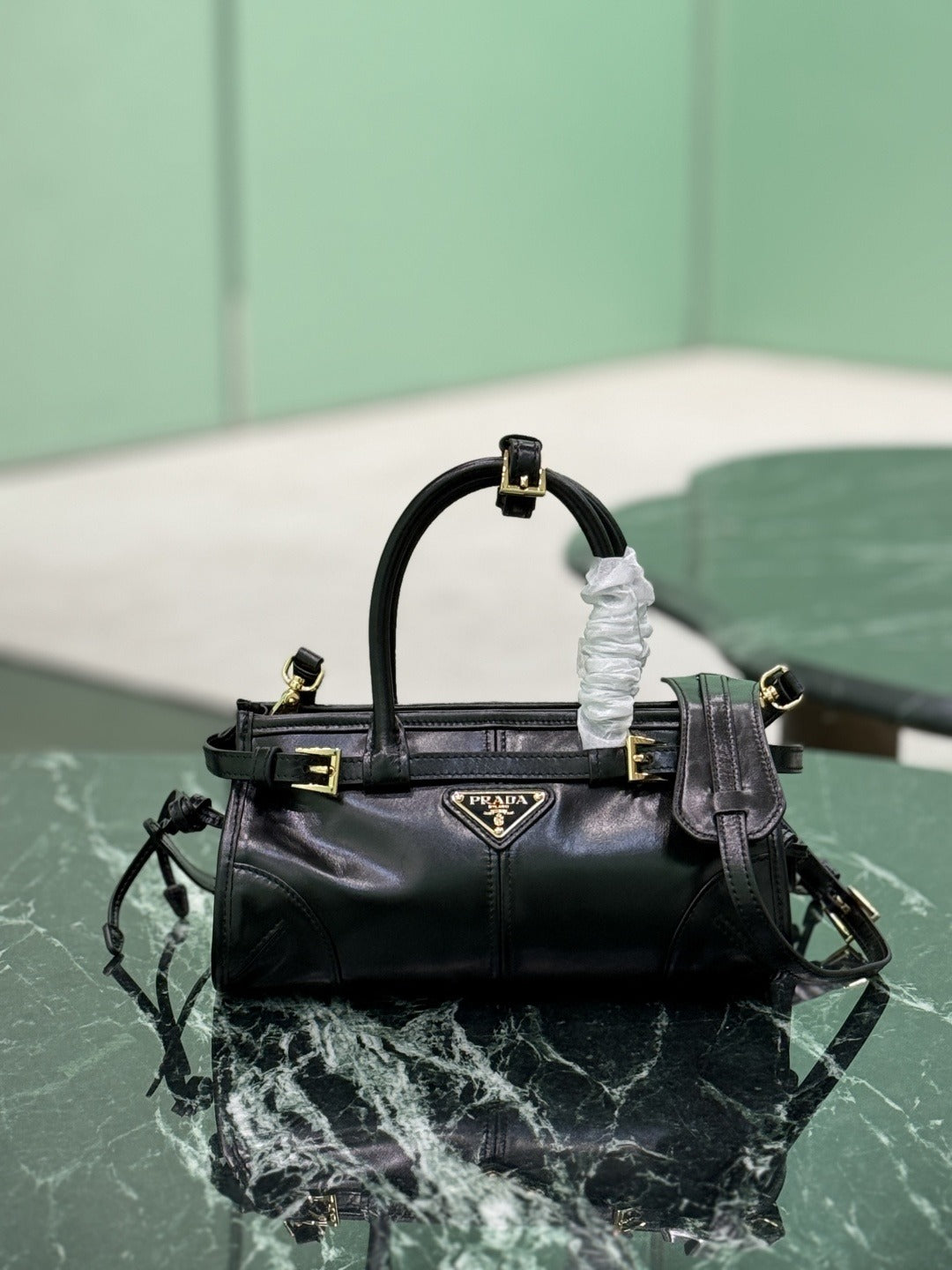 Black Bonnie Mini Leather Shoulder Bag