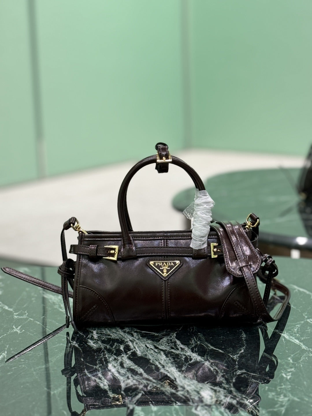 Dark Brown Bonnie Mini Leather Shoulder Bag