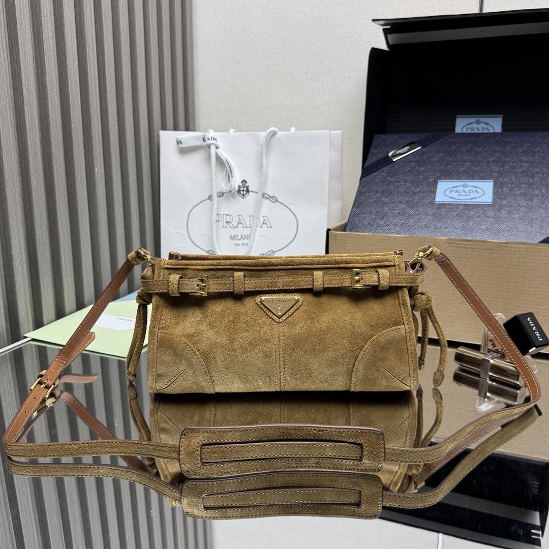 Cinnamon Bonnie Small Suede Shoulder Bag