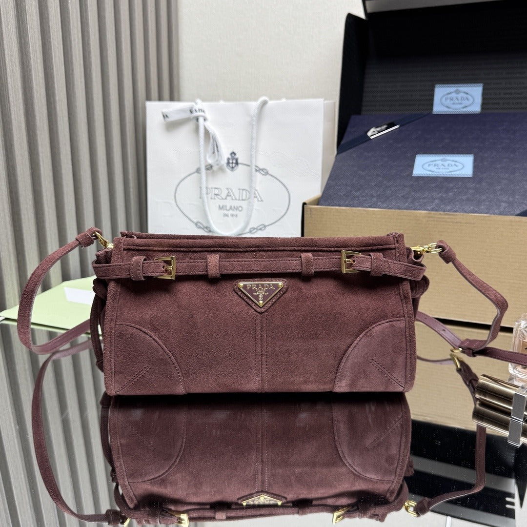 Burgundy Bonnie Small Suede Shoulder Bag