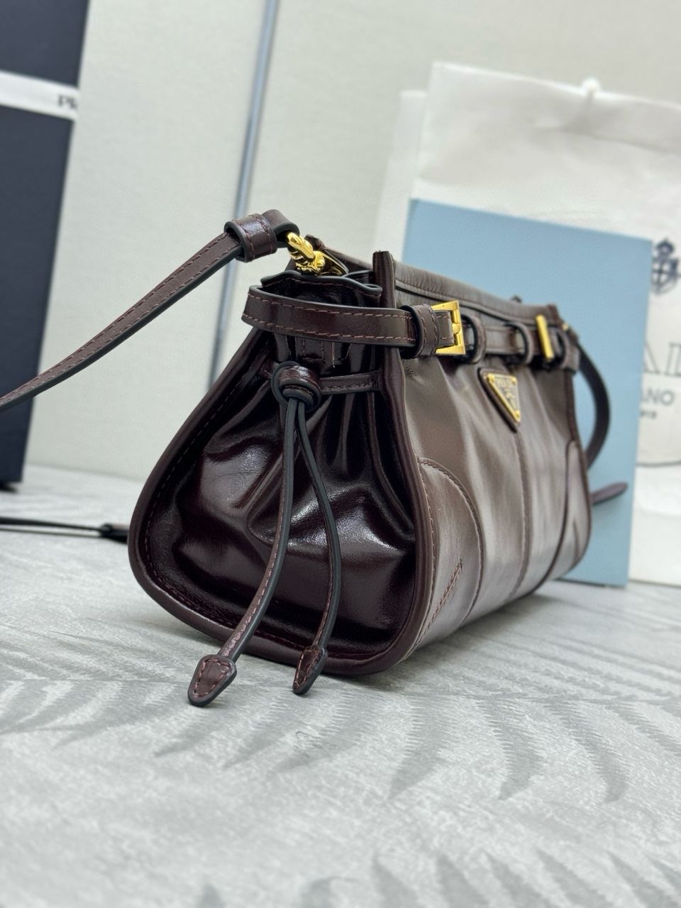 Dark Brown Bonnie Small Leather Shoulder Bag