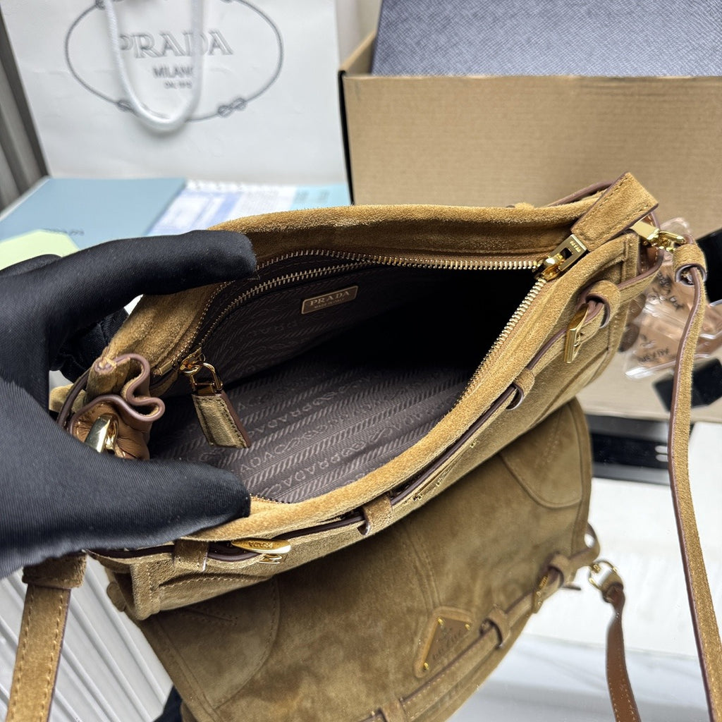 Cinnamon Bonnie Small Suede Shoulder Bag