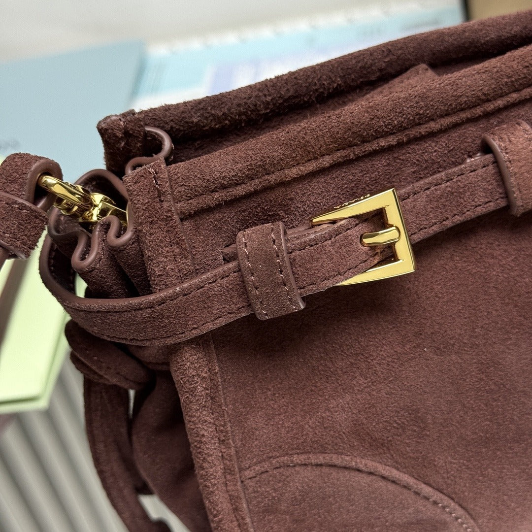 Burgundy Bonnie Small Suede Shoulder Bag