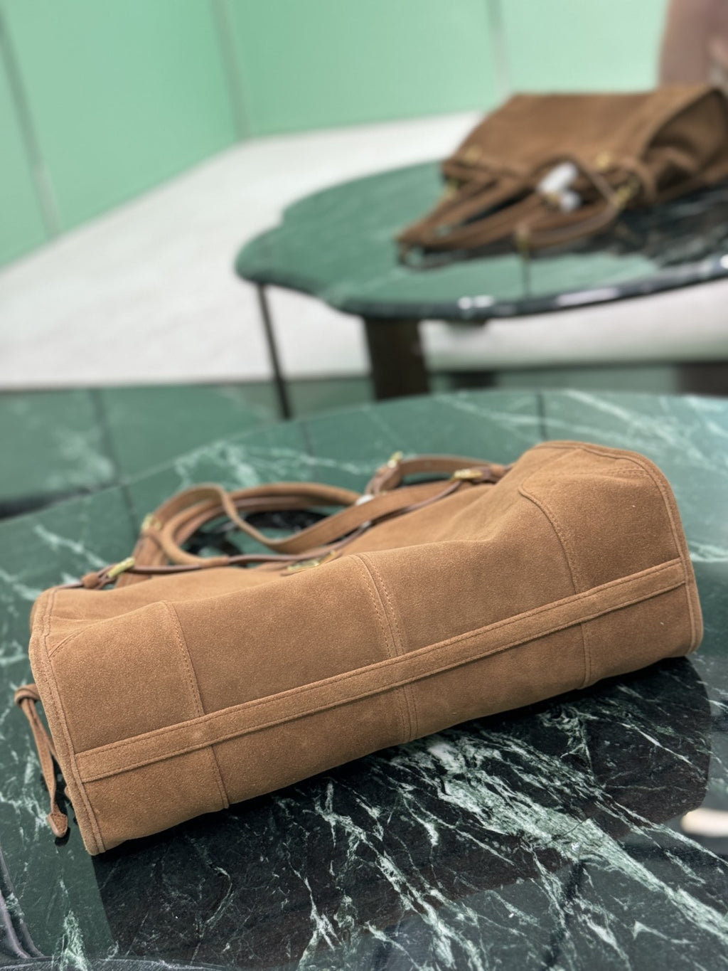 Cinnamon Bonnie Large Suede Handbag