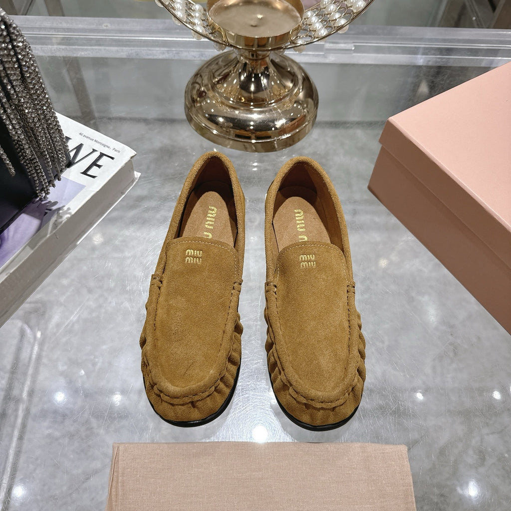 Olive Green Suede Loafers