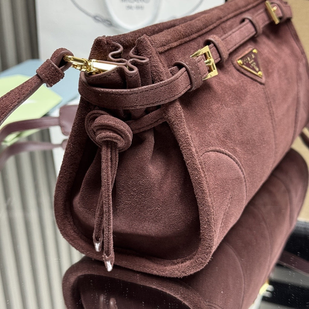 Burgundy Bonnie Small Suede Shoulder Bag