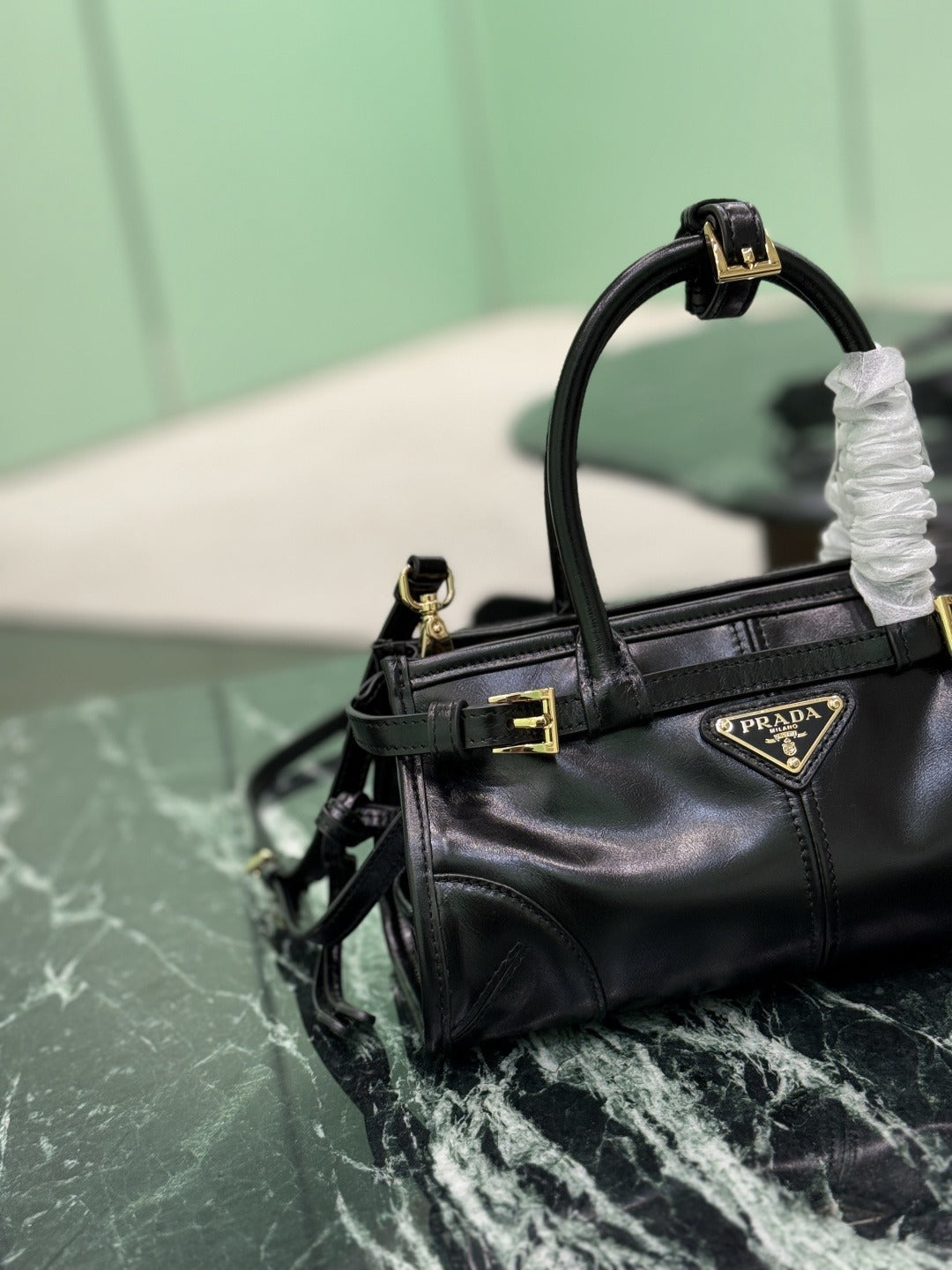 Black Bonnie Mini Leather Shoulder Bag