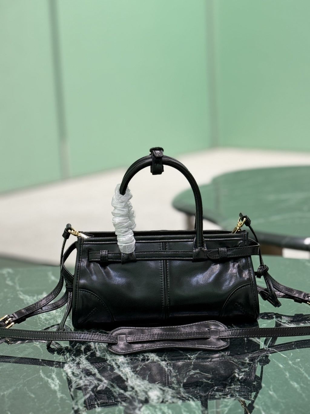 Black Bonnie Mini Leather Shoulder Bag