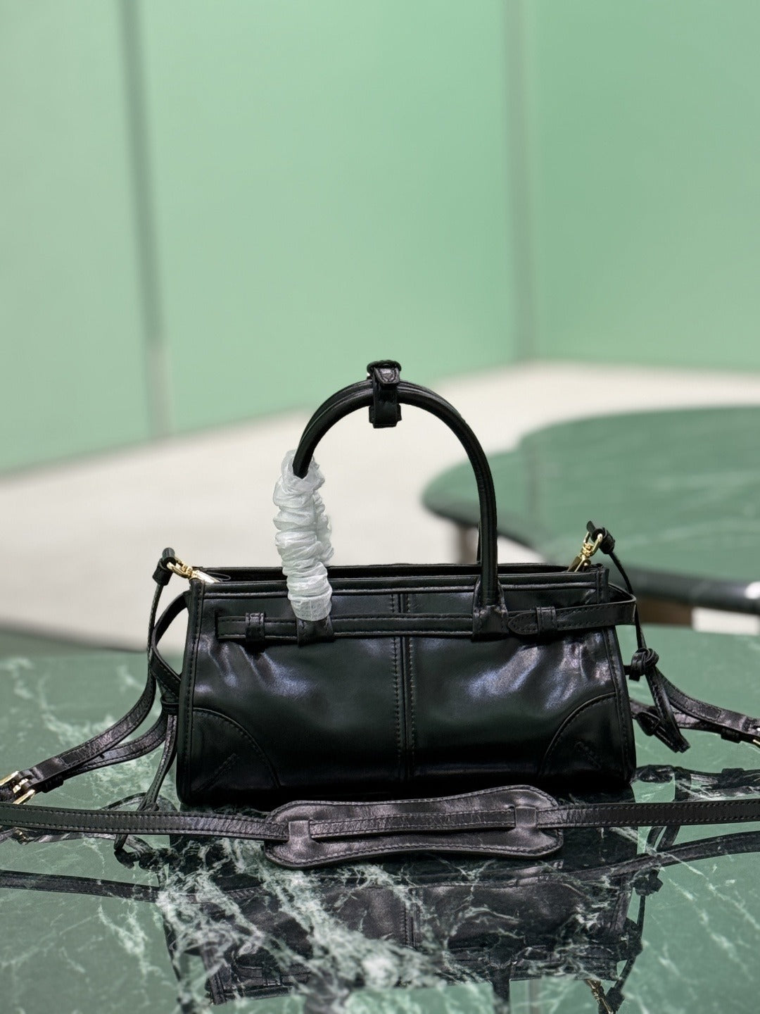 Black Bonnie Mini Leather Shoulder Bag