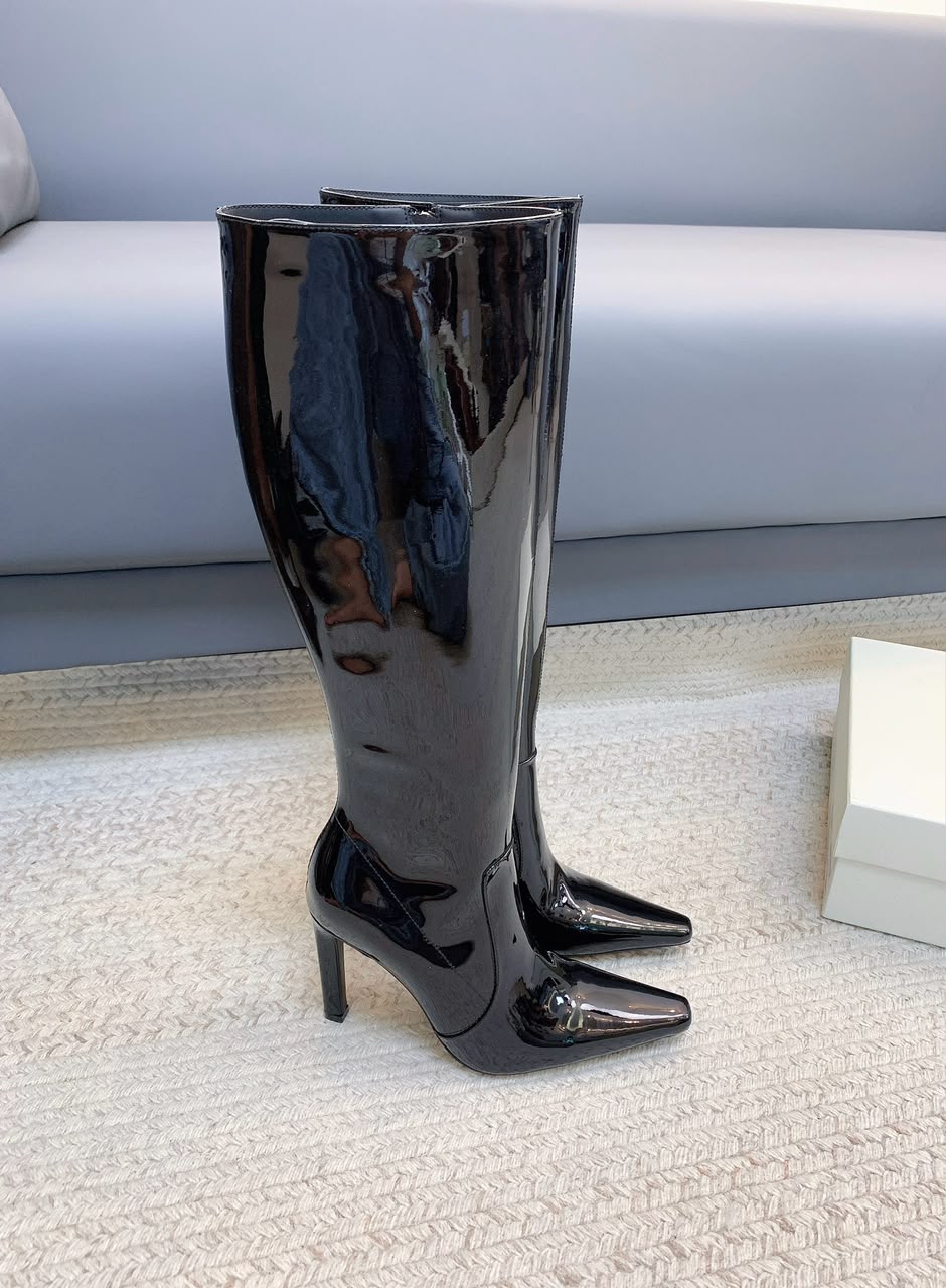 Black Francoise Boots In Patent Leather 2