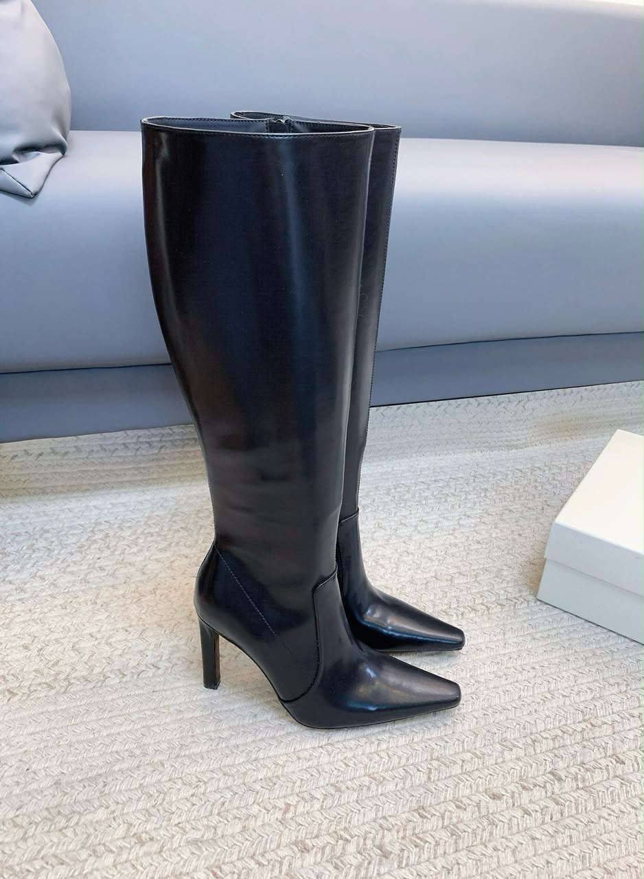 Black Francoise Boots In Smooth Leather 3