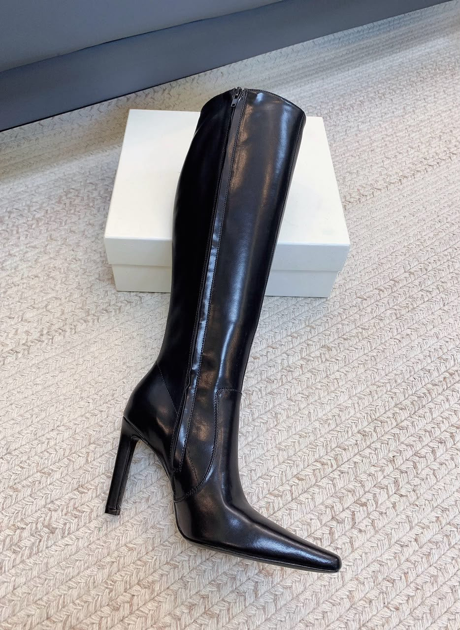 Black Francoise Boots In Smooth Leather 6