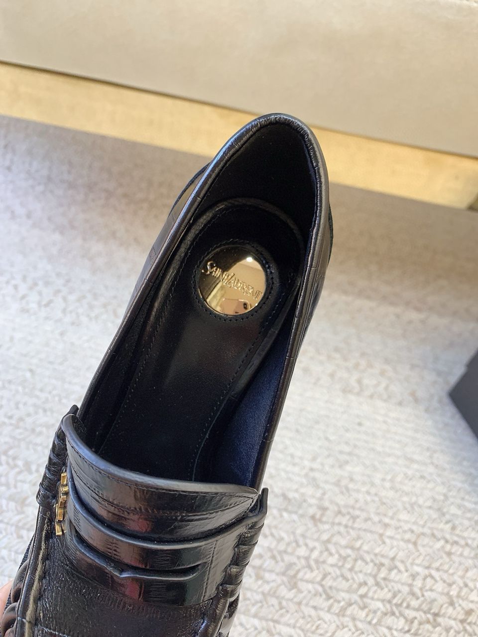 Black Le Loafer Pumps In Eel