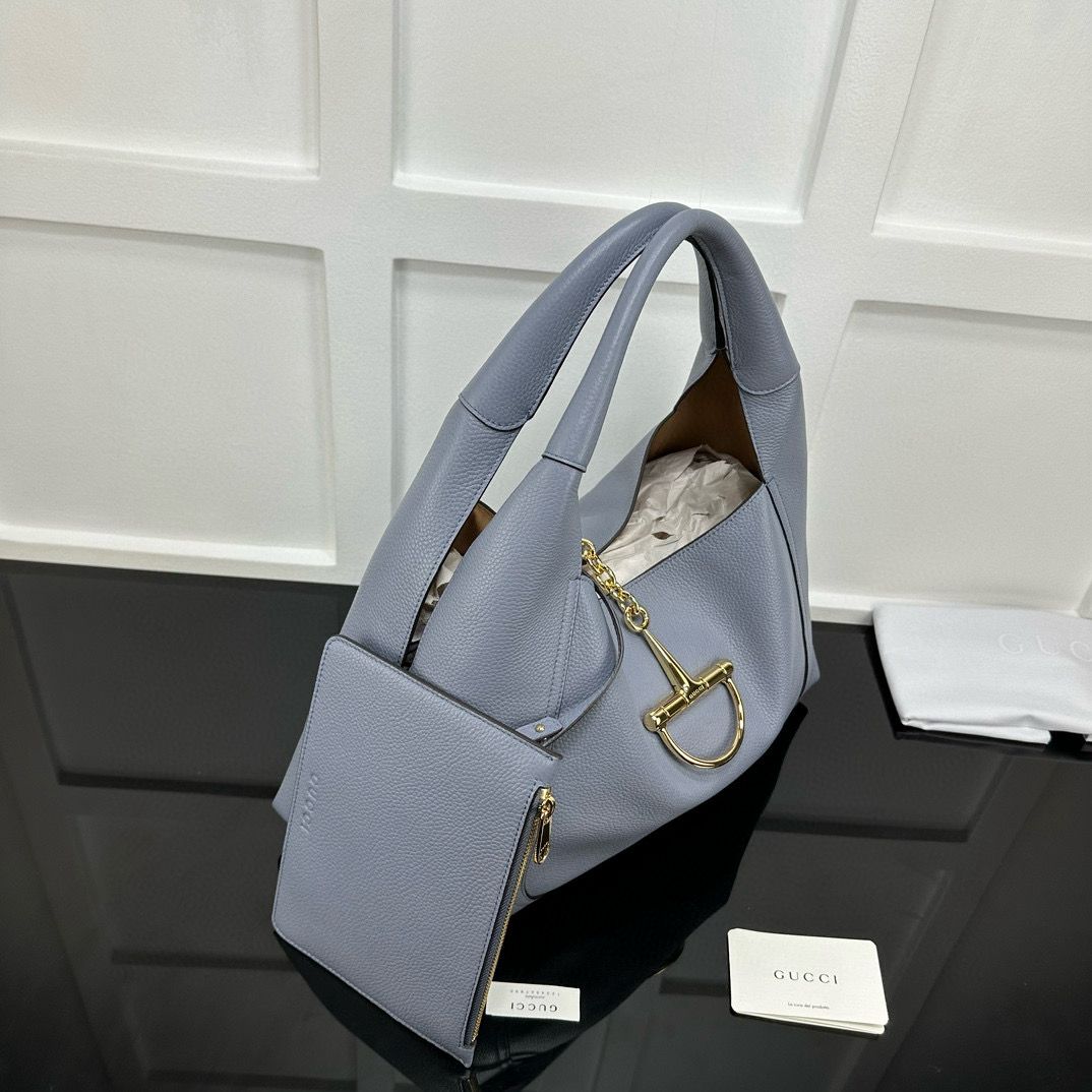 Dusty Blue Softbit Maxi Shoulder Bag