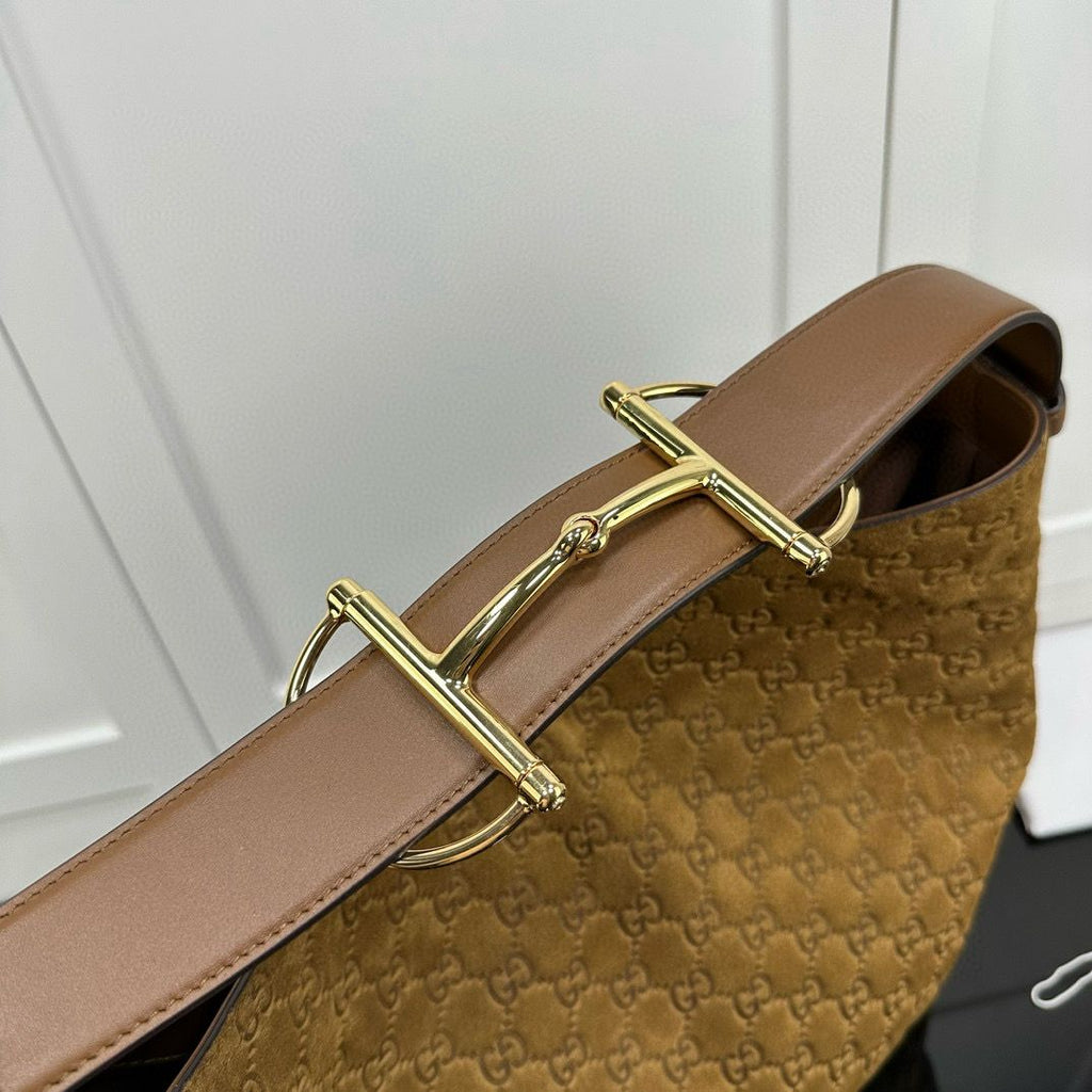 Brown Suede Beatrix Large Tote Bag