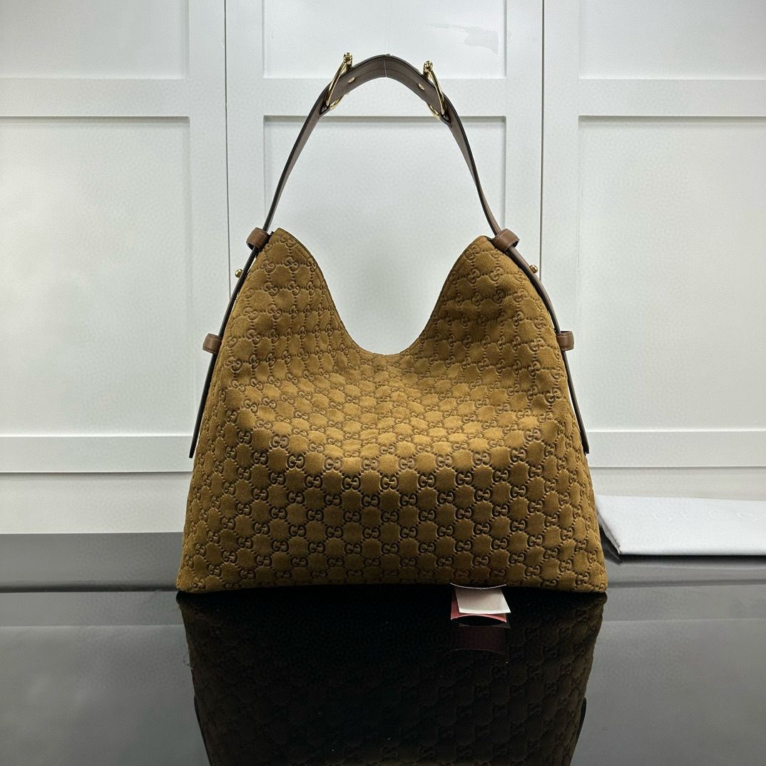 Brown Suede Beatrix Large Tote Bag