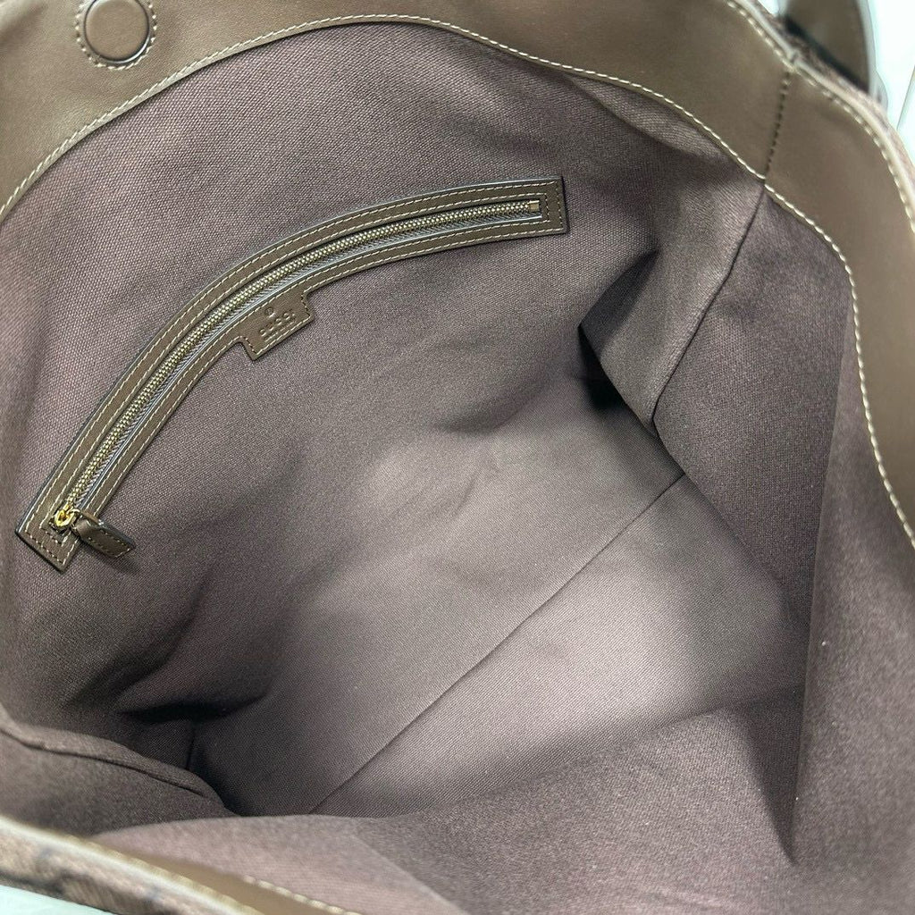 Brown & Dark Brown Canvas Beatrix Large Tote Bag