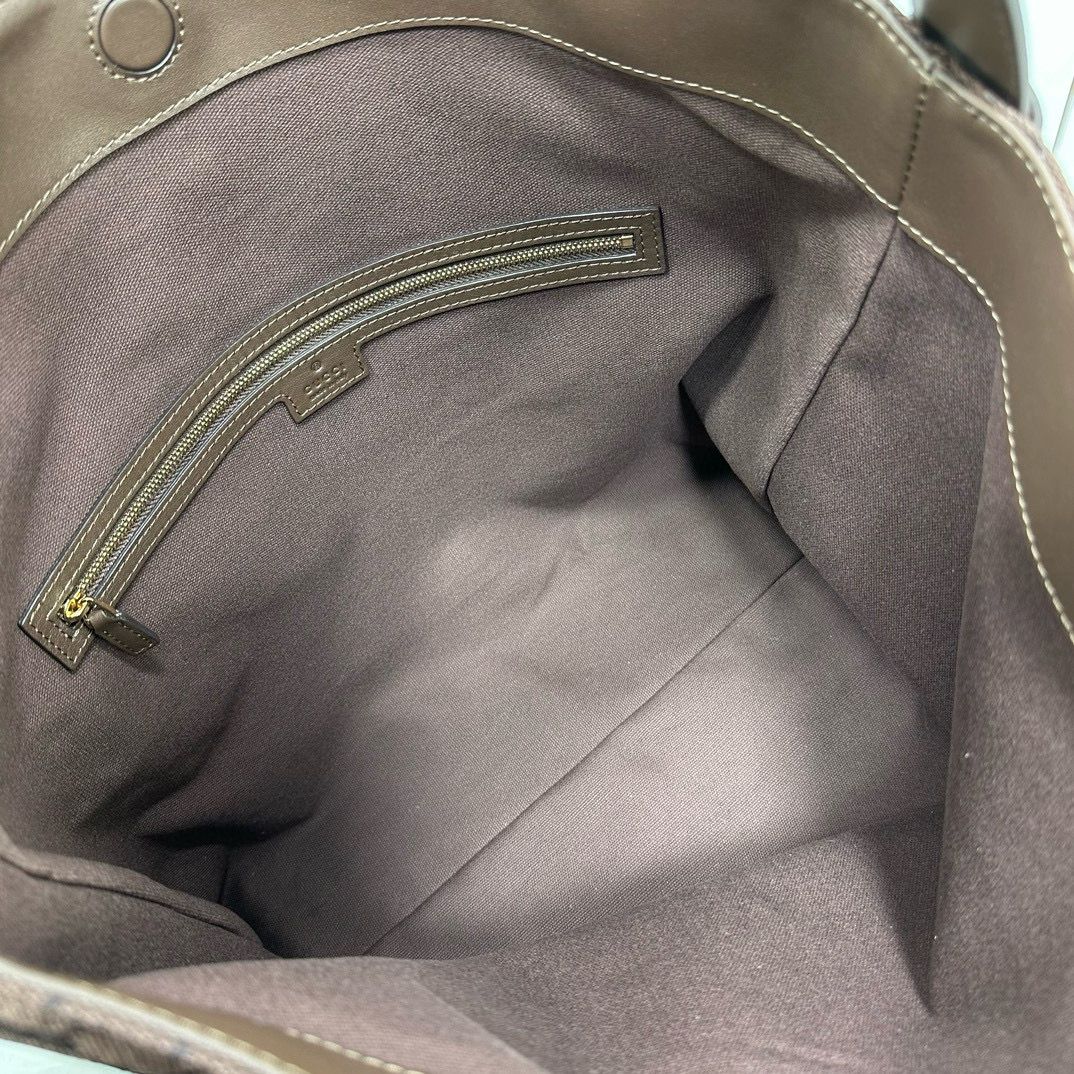 Brown & Dark Brown Canvas Beatrix Large Tote Bag