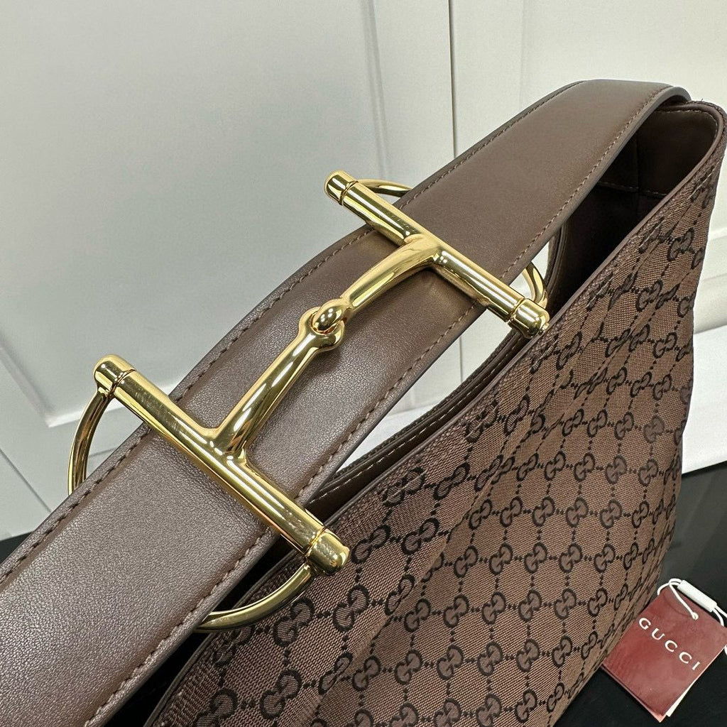 Brown & Dark Brown Canvas Beatrix Large Tote Bag