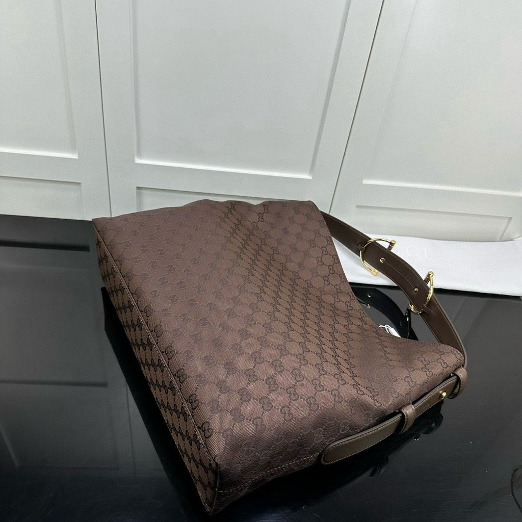 Brown & Dark Brown Canvas Beatrix Large Tote Bag