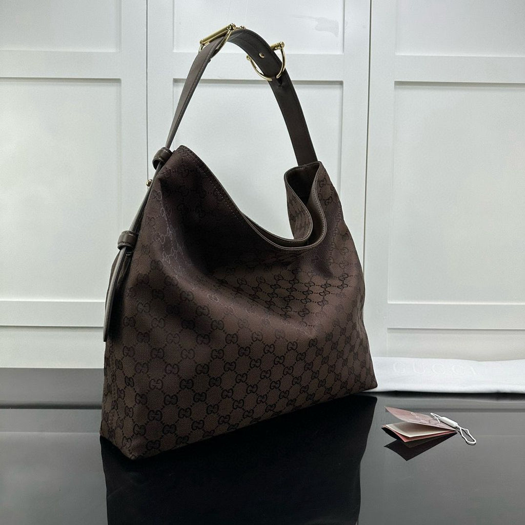 Brown & Dark Brown Canvas Beatrix Large Tote Bag