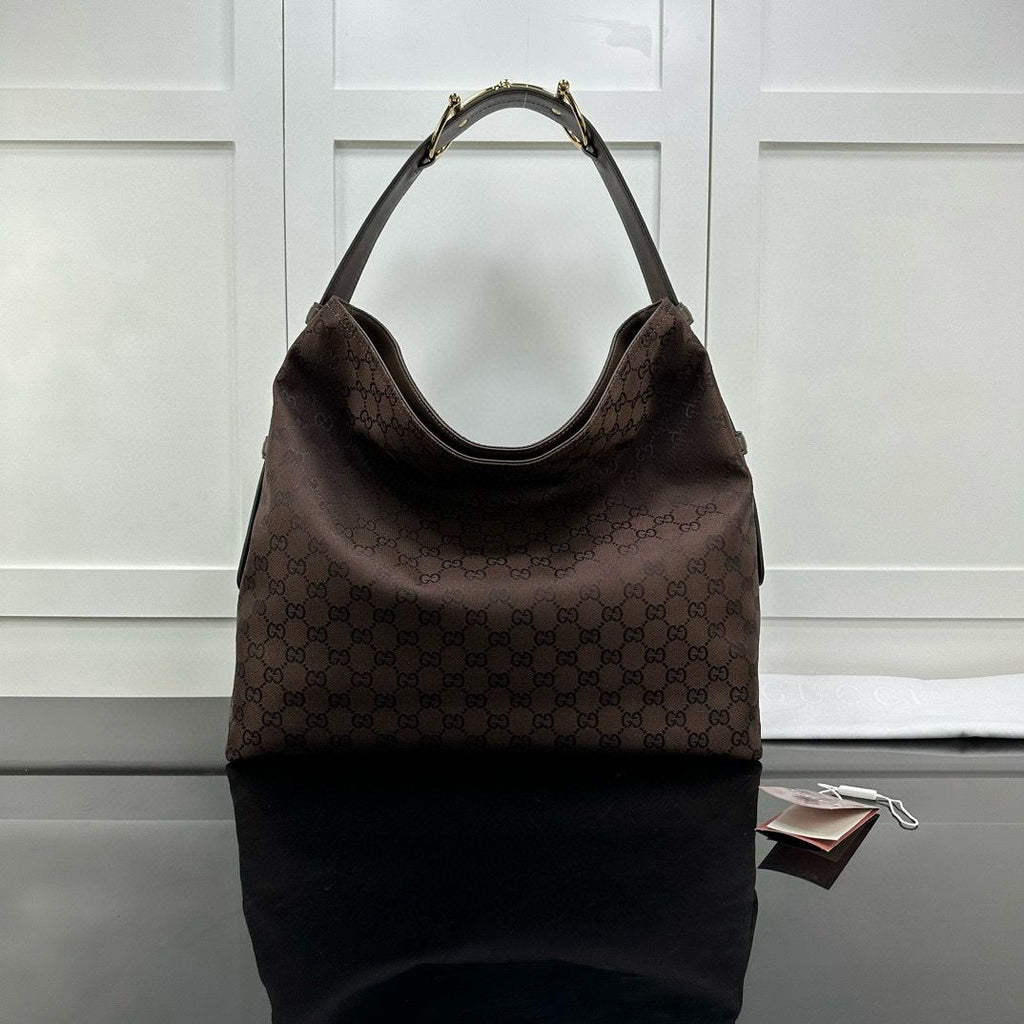 Brown & Dark Brown Canvas Beatrix Large Tote Bag