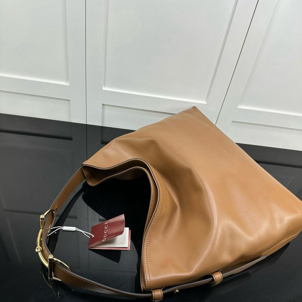 Brown Leather Beatrix Large Tote Bag