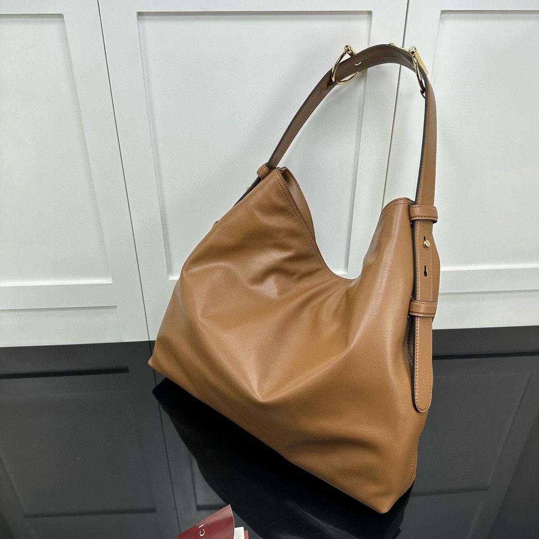 Brown Leather Beatrix Large Tote Bag