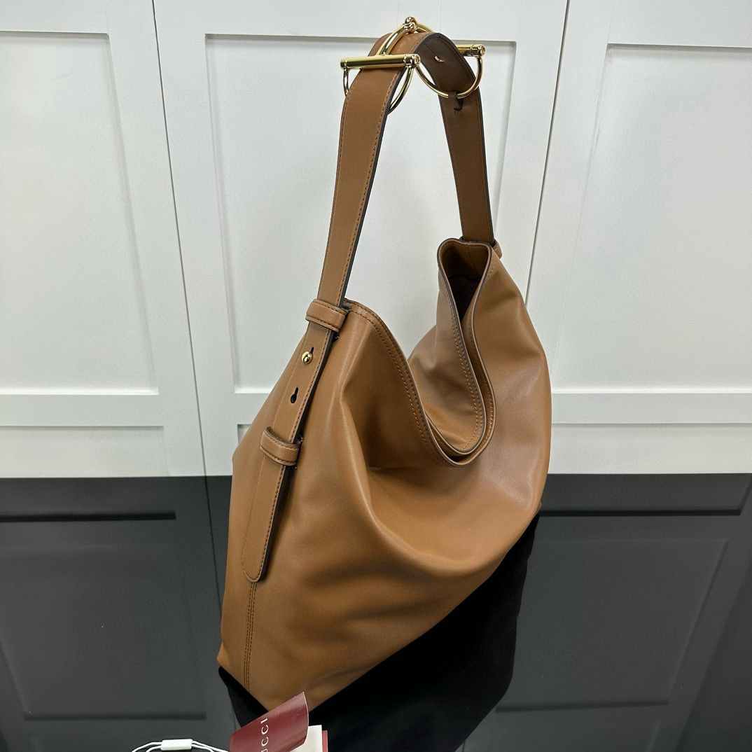 Brown Leather Beatrix Large Tote Bag