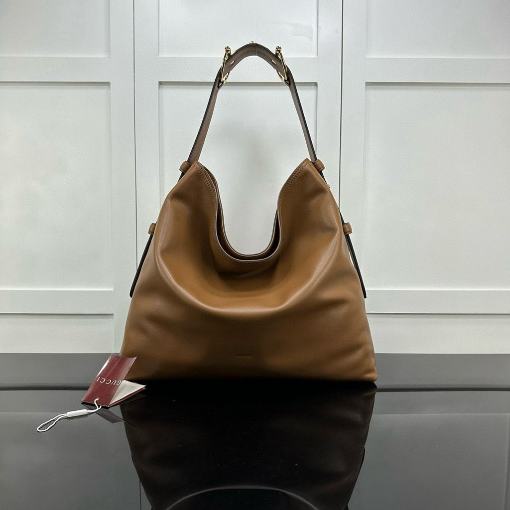 Brown Leather Beatrix Large Tote Bag