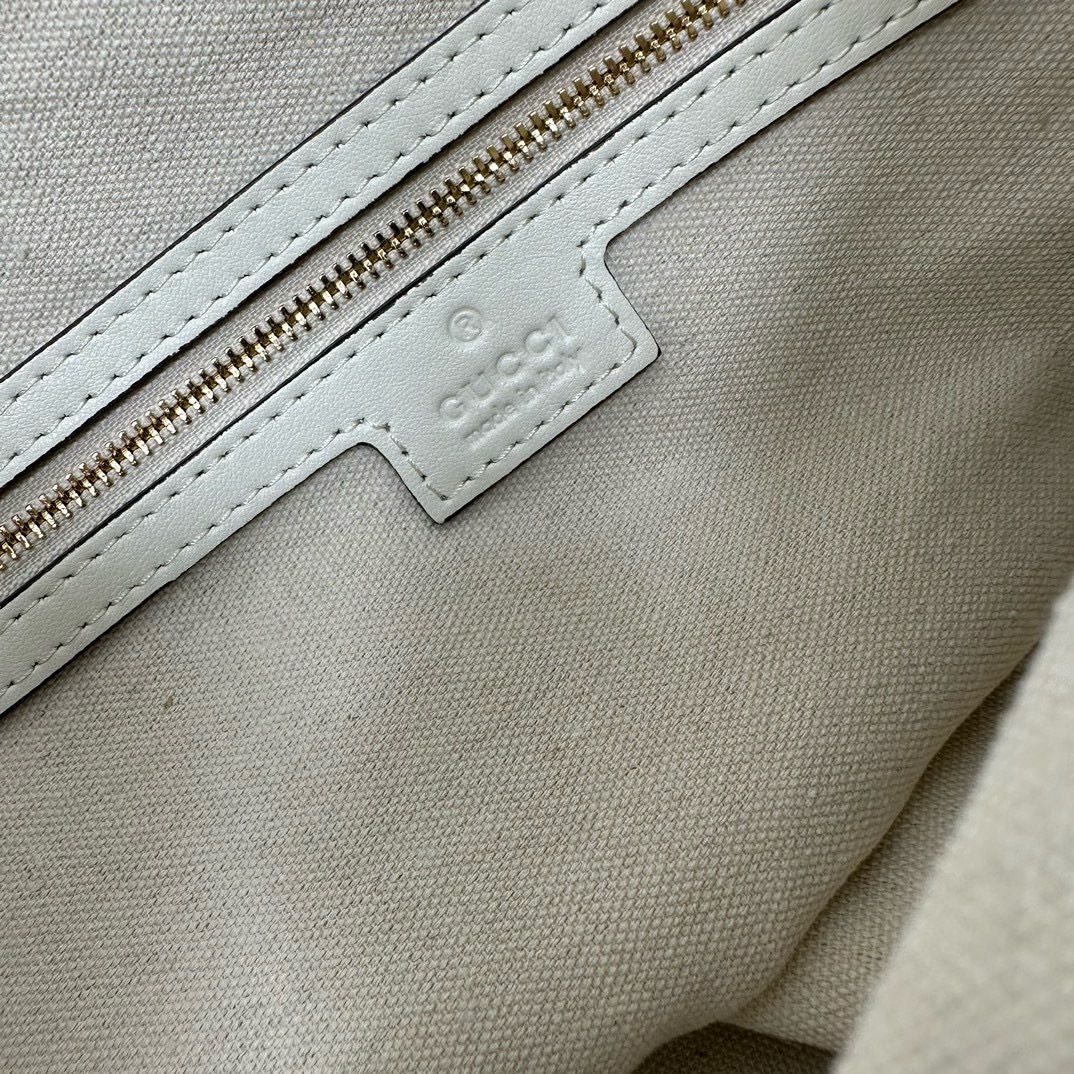 White Leather Beatrix Large Tote Bag