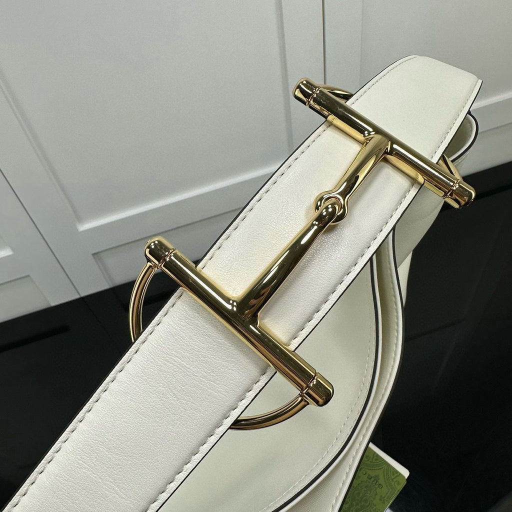 White Leather Beatrix Large Tote Bag