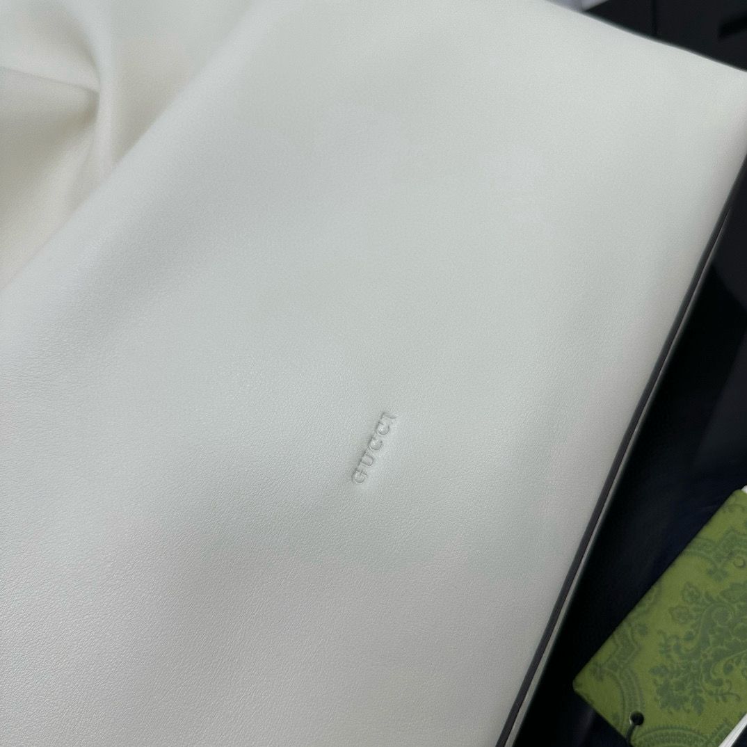 White Leather Beatrix Large Tote Bag