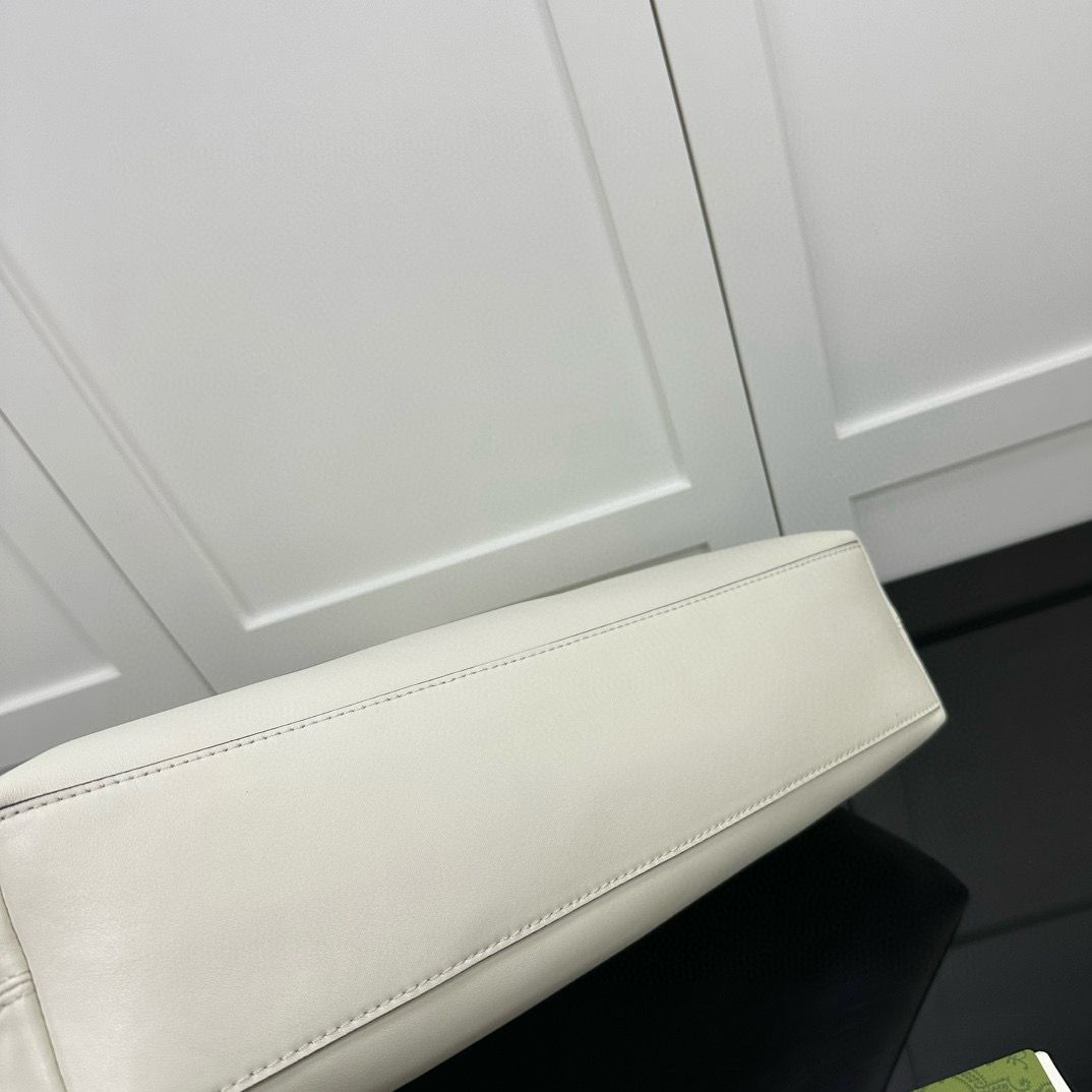 White Leather Beatrix Large Tote Bag