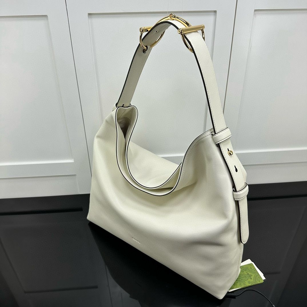 White Leather Beatrix Large Tote Bag